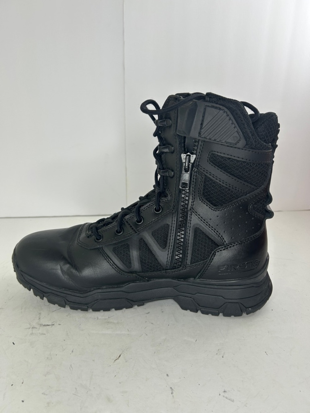 Black Tactical Zipper Lace-Up Men's Boot